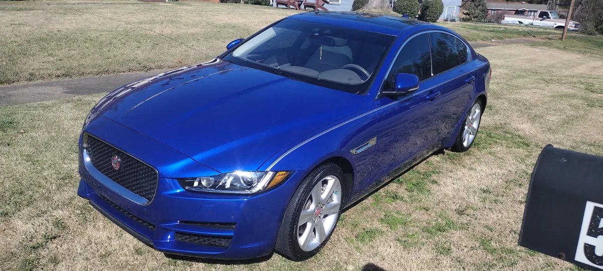 Blue Jaguar XE washed and finished by Grindtime Mobile Detailing