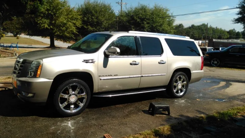 Cadillac Escalade ESV washed and dressed by Grindtime Mobile Detailing