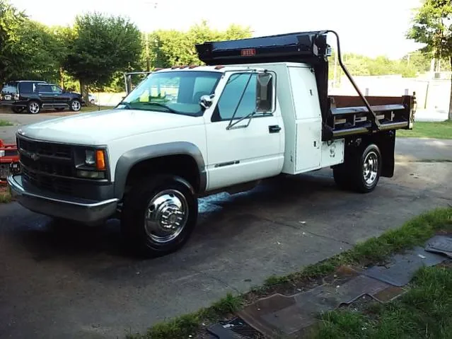 Chevy dump truck cleaned up by Grindtime Mobile Detailing