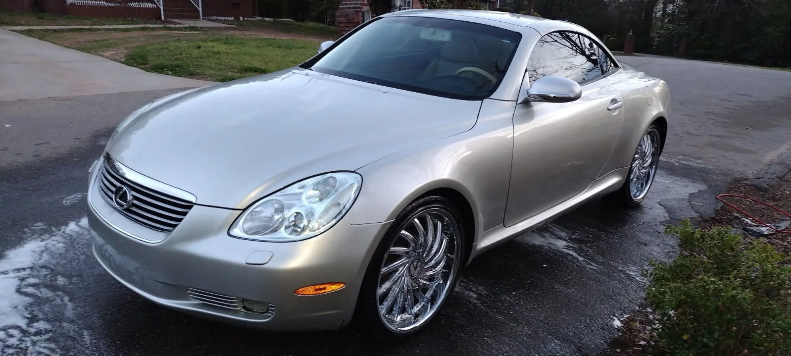 Silver Lexus SC430 detailed by Grindtime Mobile Detailing in Taylors, SC